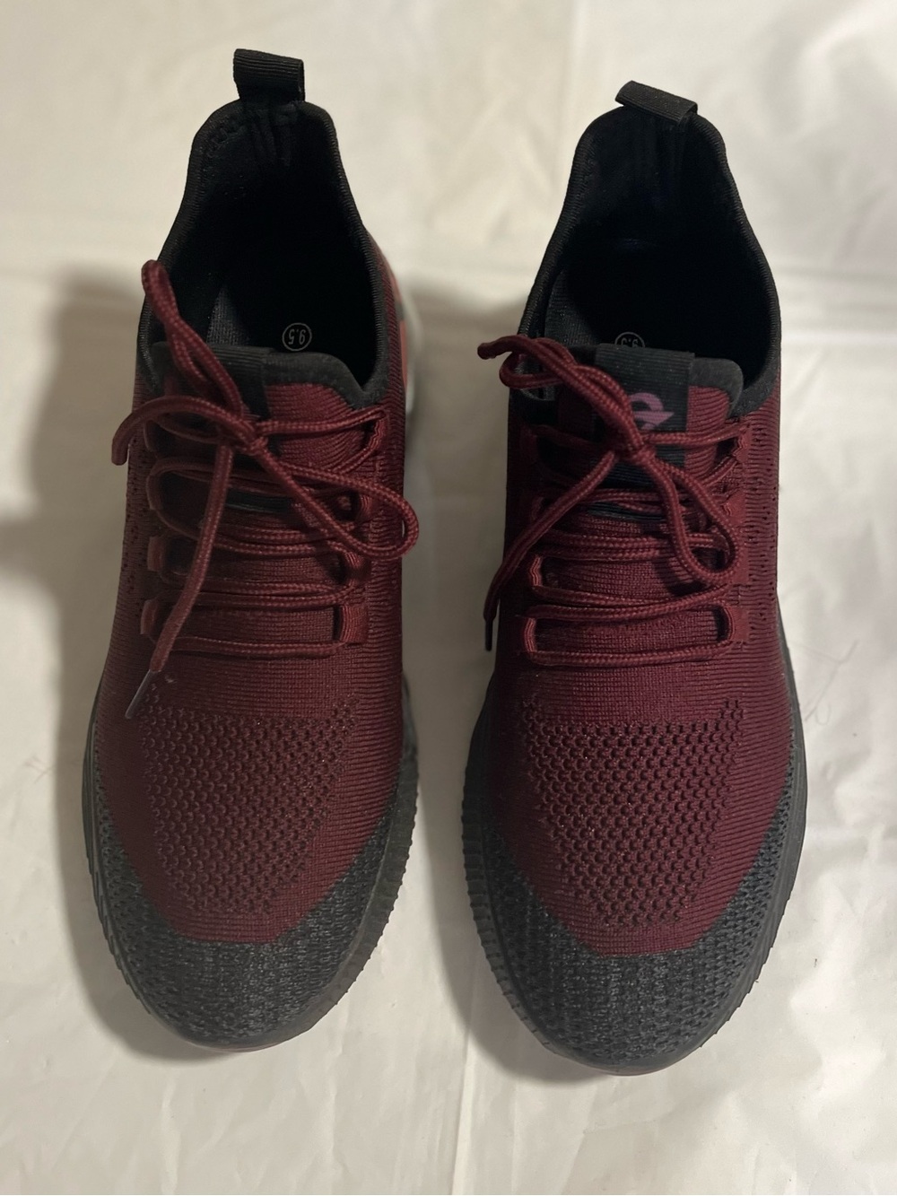 Men's Burgundy and Black Athletic Sneakers